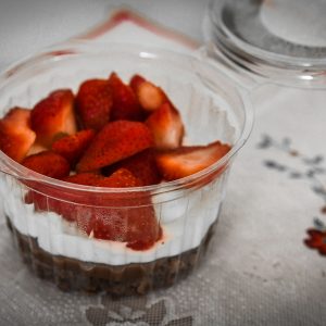 Brownie con frutillas